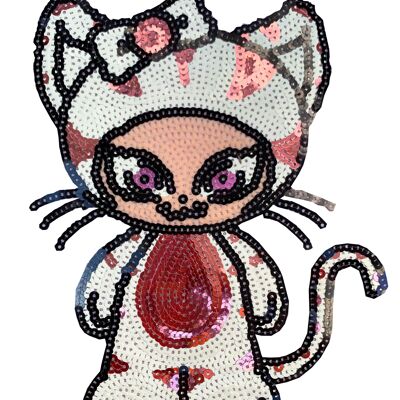 Cathy Cat sew-on sequin patch