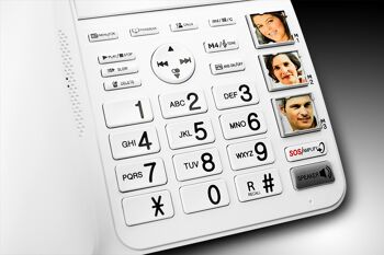 TELEPHONE FIXE FILAIRE Ecran, répondeur et mémoires photo - 50dB Possibilité d'ajouter des combinés DECT additionnels 2