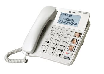 TELEPHONE FIXE FILAIRE Ecran, répondeur et mémoires photo - 50dB Possibilité d'ajouter des combinés DECT additionnels 3