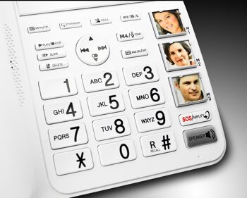 TELEPHONE FIXE FILAIRE Ecran, répondeur et mémoires photo - 50dB Possibilité d'ajouter des combinés DECT additionnels 5