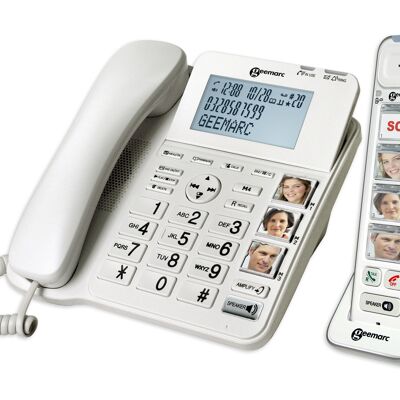 FESTES TELEFON-PAKET mit 1 kabelgebundener Basisstation + schnurlosem PhotoDECT 295-Mobilteil