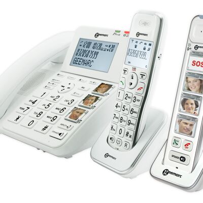 FIXED TELEPHONES PACK Consisting of 1 wired + 1 PhotoDECT 295 cordless handset + 1 additional cordless handset