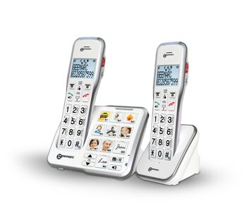 PACK DUO TELEPHONES SANS FIL AMPLIDECT 595 PHOTO - 2 Combinés sans fil amplifiés +50 db avec 1 base 10 photos 4