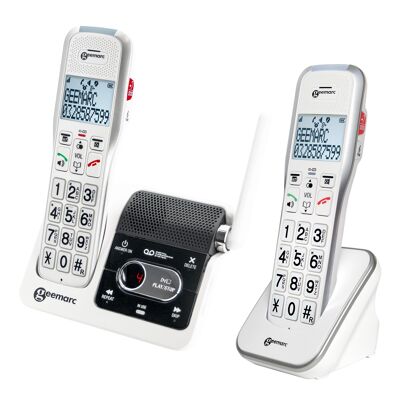 PACK DUO TELEPHONES SANS FIL avec répondeur et amplifié +50db