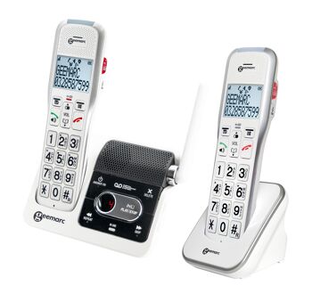 PACK DUO TELEPHONES SANS FIL avec répondeur et amplifié +50db 1