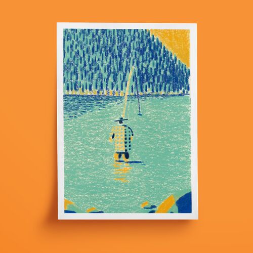 Carte postale -  Le pêcheur