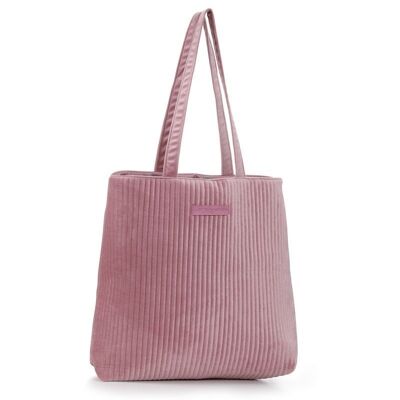 Pink Velvet Quilted Tote Bag