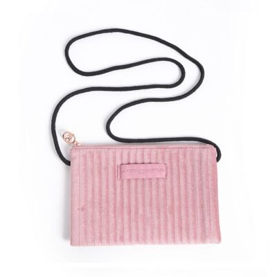 Pink Velvet Quilted Shoulder Bag