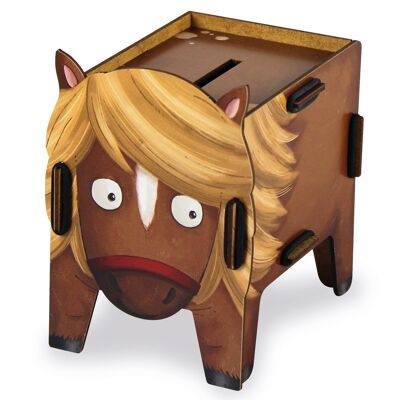 Money box four-legged friends - pony made of wood