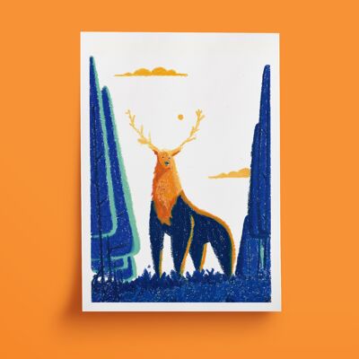 Postcard - The deer