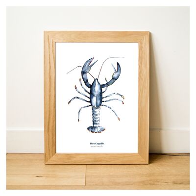 Stationery Decorative Poster 30 x 40 cm - Blue Lobster