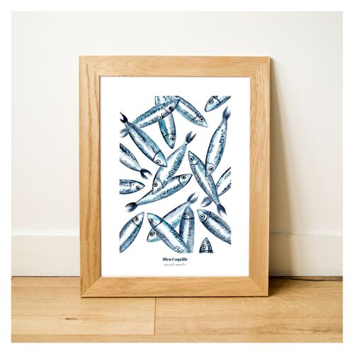 Papeterie Affiche Déco 30 x 40 cm - Les Sardines