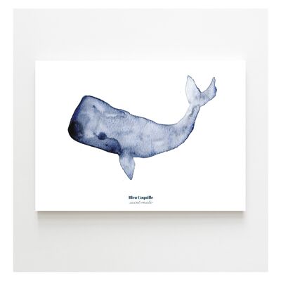 Poster decorativo di cancelleria 21 x 29,7 cm - La balena
