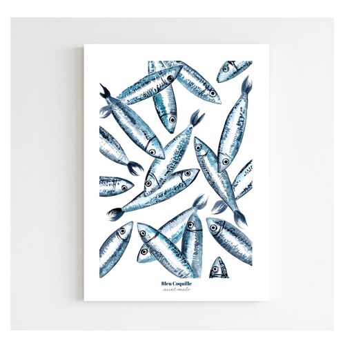 Papeterie Affiche Déco 14.8 x 21 cm - Les Sardines