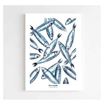 Papelería Póster decorativo 14,8 x 21 cm - Sardinas