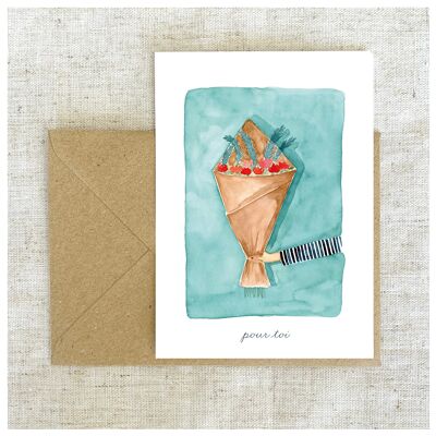 Stationery Postcard A6 - The Bouquet of Flowers