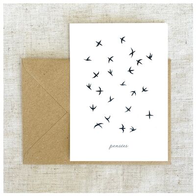 Stationery Postcard A6 - The Black Seagulls