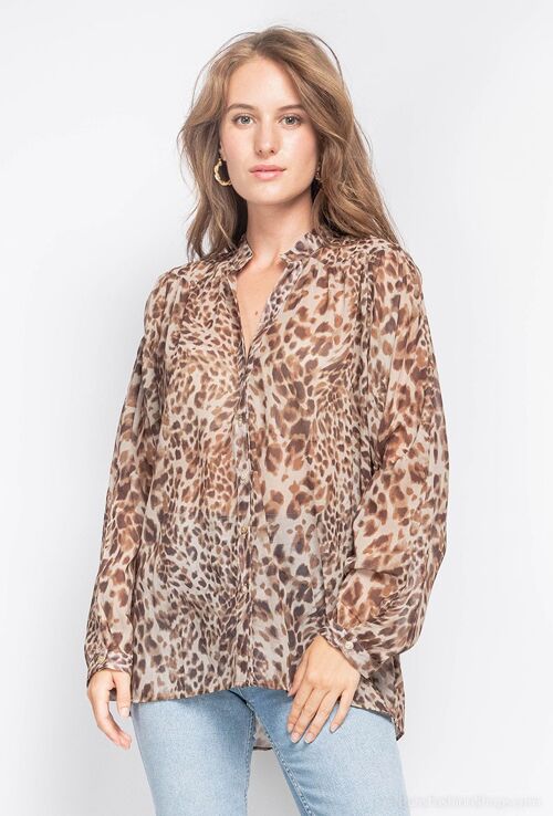 Chemise à imprimé léopard
