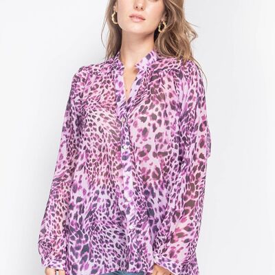 Camisa con estampado de leopardo