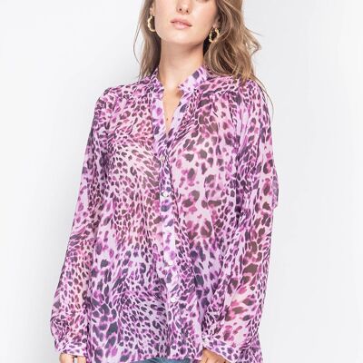 Maglia con stampa leopardata