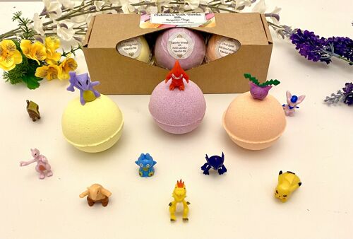 Childrens Bath Bomb Gift Set with Pokemon Surprise Toys