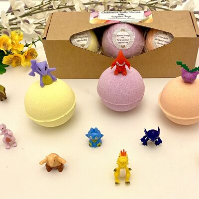 Juego de regalo de bomba de baño para niños con juguetes sorpresa de Pokémon