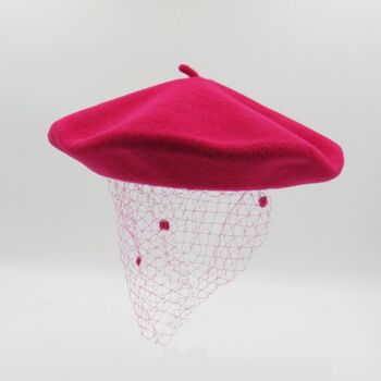 Béret Voilette Fuchsia 2