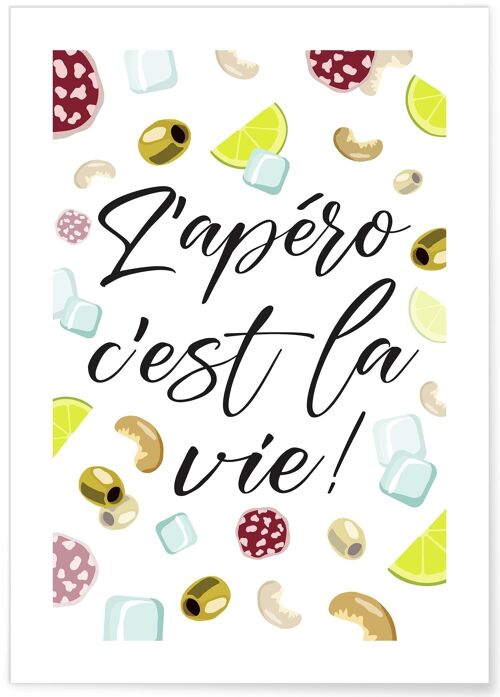 Affiche L'apéro c'est la vie - humour