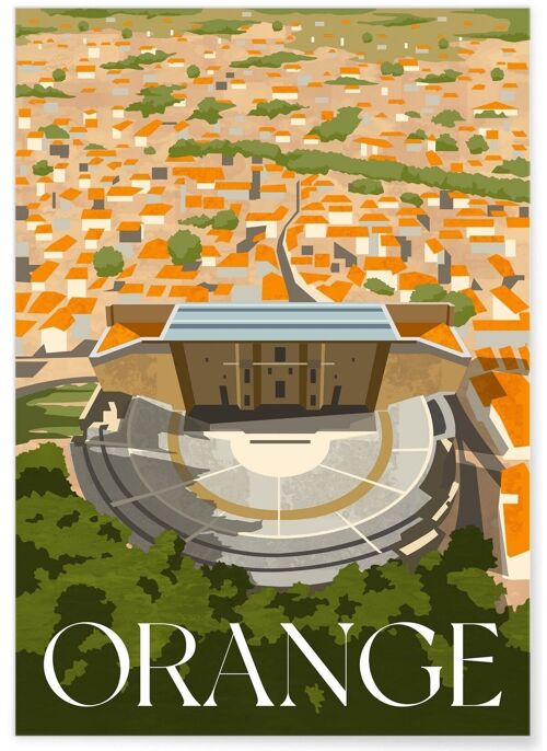 Affiche illustration de la ville d'Orange