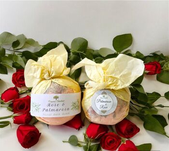 Bombe de Bain Thérapeutique Bio - Huiles Essentielles de Rose & Palmarosa 2