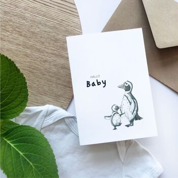 Carte de félicitations naissance - bébé | Aquarelle | Carte de naissance 1