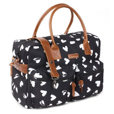 Wickeltasche "Black & White" Hearts