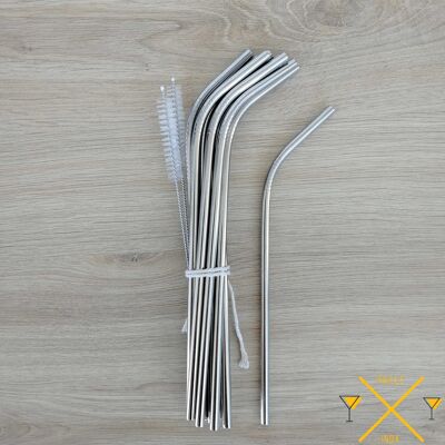 Large KING SIZE stainless steel straw - Length 24.1 cm