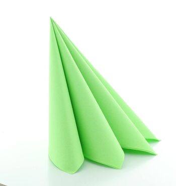 Serviettes jetables vert pomme en Linclass® Airlaid 40 x 40 cm, 12 pièces 2