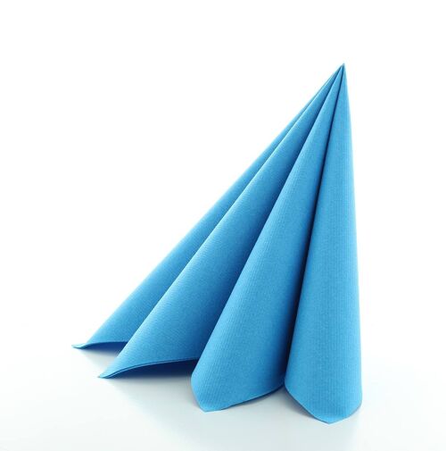Einweg Serviette Aquablau aus Linclass® Airlaid 40 x 40 cm, 12 Stück