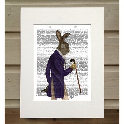 Hare In Purple Coat, Book Print, Art Print, Wall Art