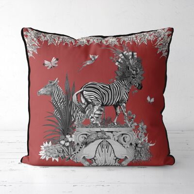 Livoris Feritas Red Zebra Pillow, Cushion, 45x45cm