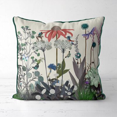 Wildflower Bloom Pillow, Ostrich, Botanical Pillow, Cushion, 45x45cm