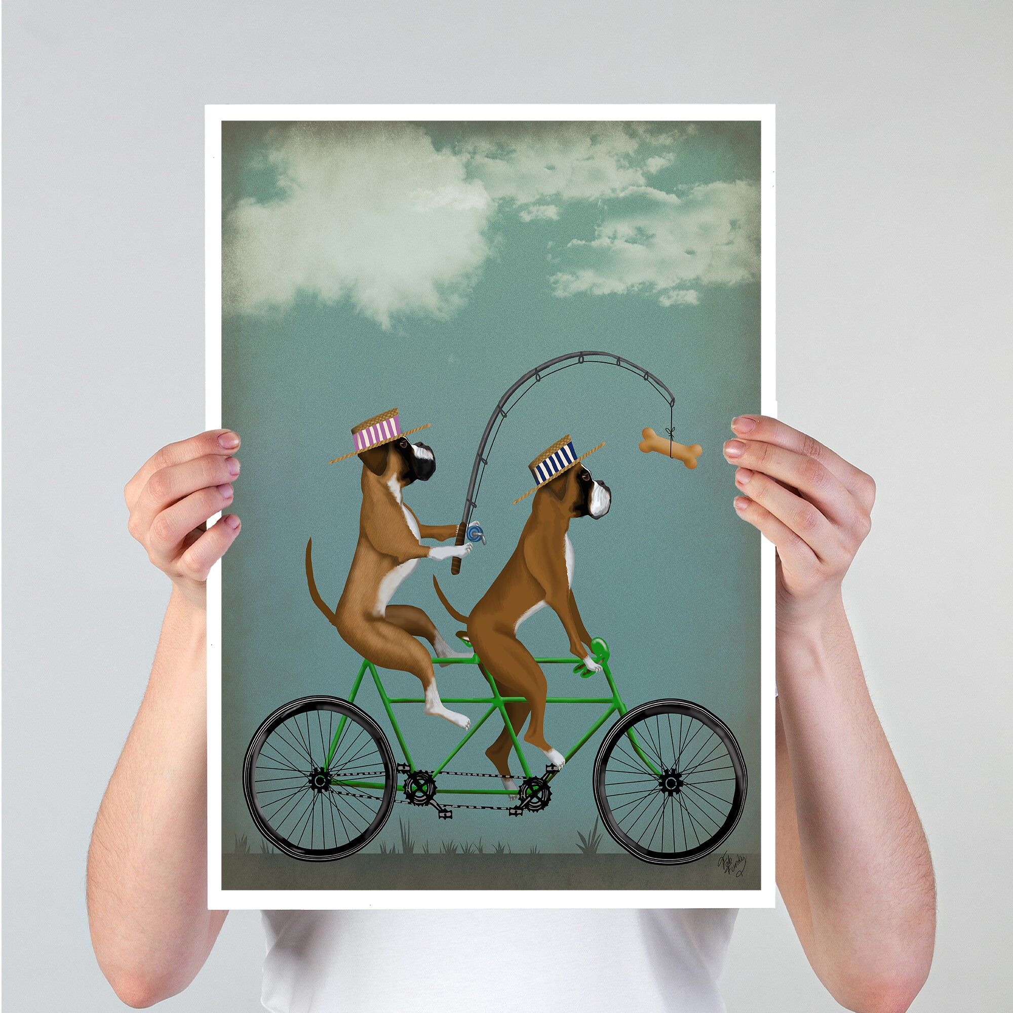 Compra Bicicleta t ndem del perro del boxeador impresi n del arte