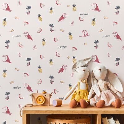 Toco le Toucan wallpaper - Pink & Yellow