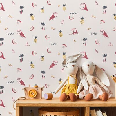 Toco le Toucan wallpaper - Pink & Yellow