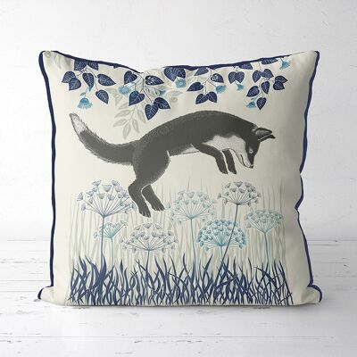 Country Lane Fox 4, Indigo Pillow, Cushion, 45x45cm
