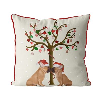 French Bulldogs Christmas Holiday Pillow, Cushion, 45x45cm