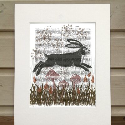 Country Lane Hare 4, Earth Book Print, Art Print, Wall Art