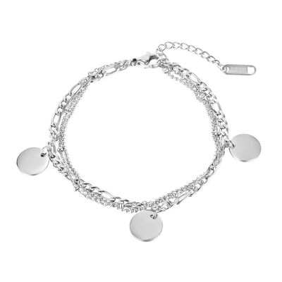 Viena plata | Brazalete de acero inoxidable con grabado