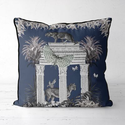 Livoris Feritas Blue Leopard Pillow, Cushion, 45x45cm