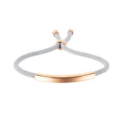 Marseille grey-rosé | Bracelet with stainless steel plaque
