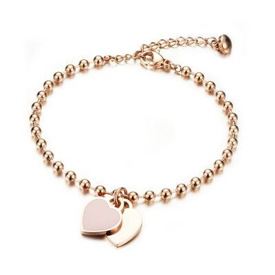 Lisbon rose gold | Stainless steel bracelet with engraving
