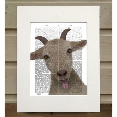 Funny Farm Goat 2, Book Print, Art Print, Wall Art