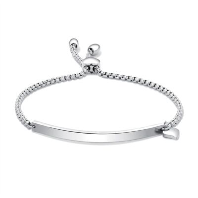 Bologna silver | Stainless steel bracelet with engraving